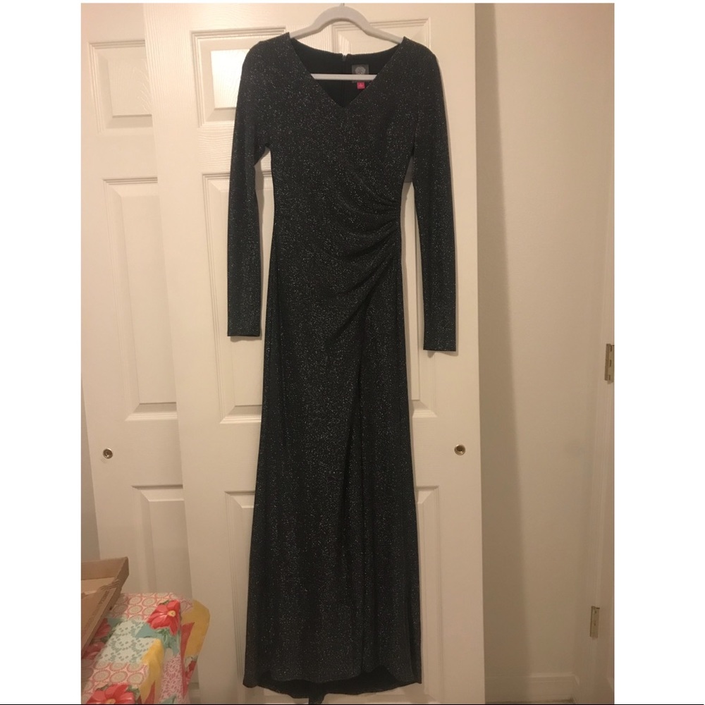 Vince Camuto long black/silver formal dress